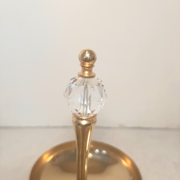 Elegant Bright Gold Colored MetalServing Tray with Crystal. Each dish 4 inches. - Picture 7 of 7